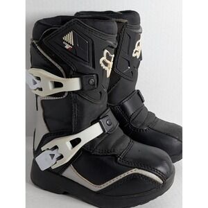 Fox Racing Comp 5K Toddler Motocross Boots Black White Size K10 EU 27.5